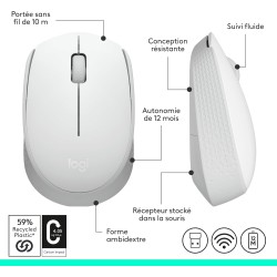 Logitech M171 Wireless Mouse Blanc