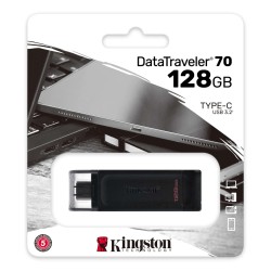 Kingston Clé USB-C 3.2 Gen 1 DataTraveler 70 - 128 Go